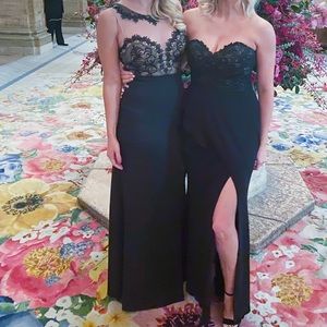 BCBG black and nude formal gown